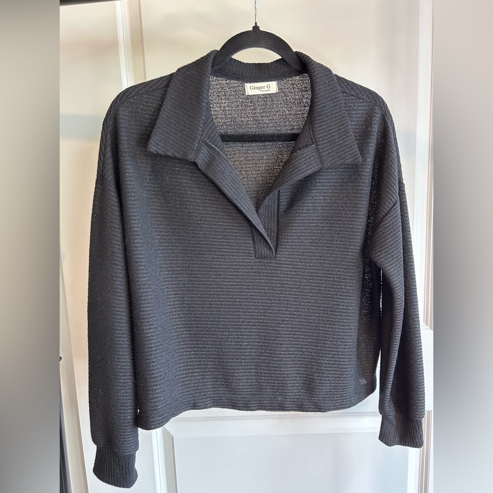 Ginger G Charcoal Collared Pullover